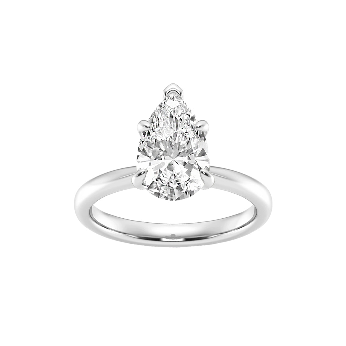 14K Certified Lab Diamond Ladies Ring Pear White Gold 1.14CTW