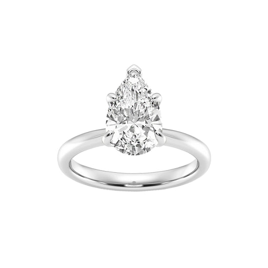 14K Certified Lab Diamond Ladies Ring Pear White Gold 1.14CTW