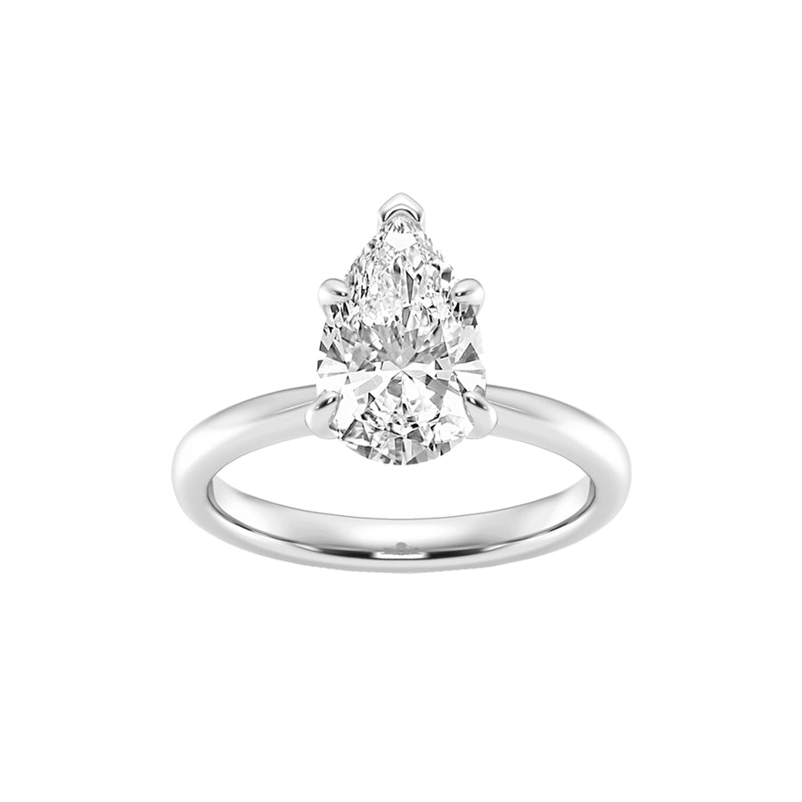 14K Certified Lab Diamond Ladies Ring Pear White Gold 1.14CTW