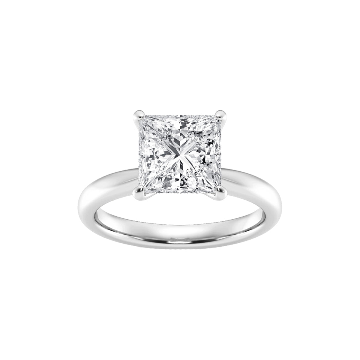 14K Certified Lab Diamond Ladies Ring Princess White Gold 1.01CTW