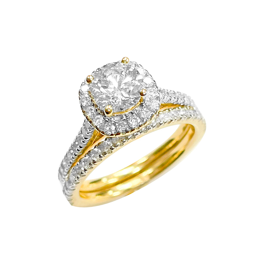 14K Bridal Set Yellow Gold 1.68CTW