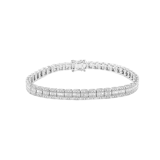 14K Ladies Bracelet White Gold 3.20CTW