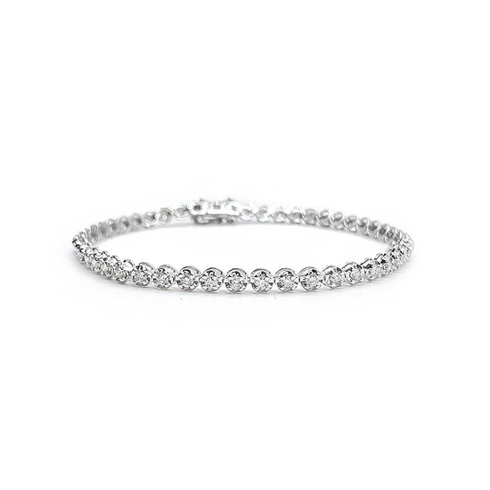 14K Ladies Bracelet White Gold 2.00CTW