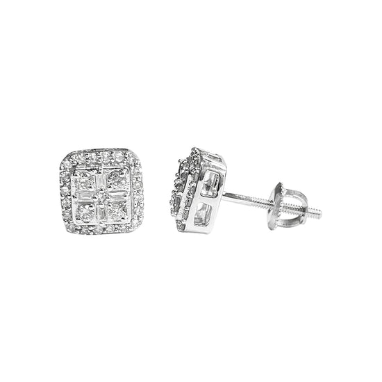 14K Earrings White Gold 0.58CTW