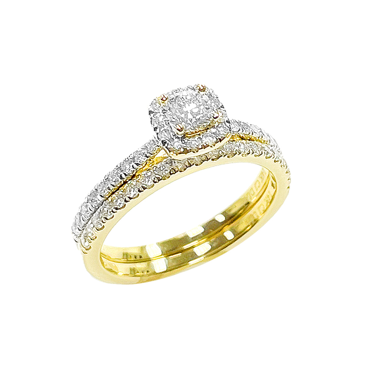 14K Bridal Set Yellow Gold 0.88CTW