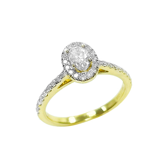 14K Ladies Ring Yellow Gold 0.75CTW