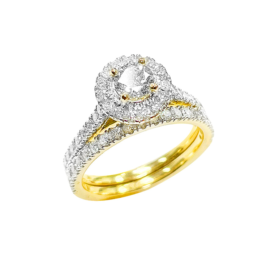 14K Bridal Set Yellow Gold 1.25CTW