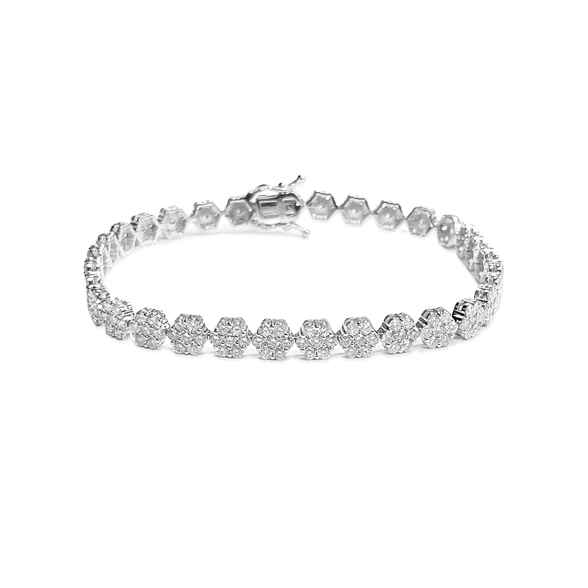 14K Ladies Bracelet White Gold 5.00CTW