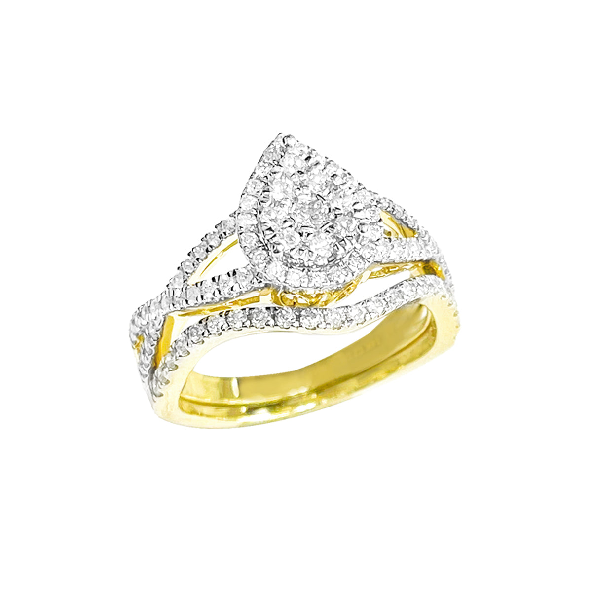 14K Bridal Set Yellow Gold 0.60CTW