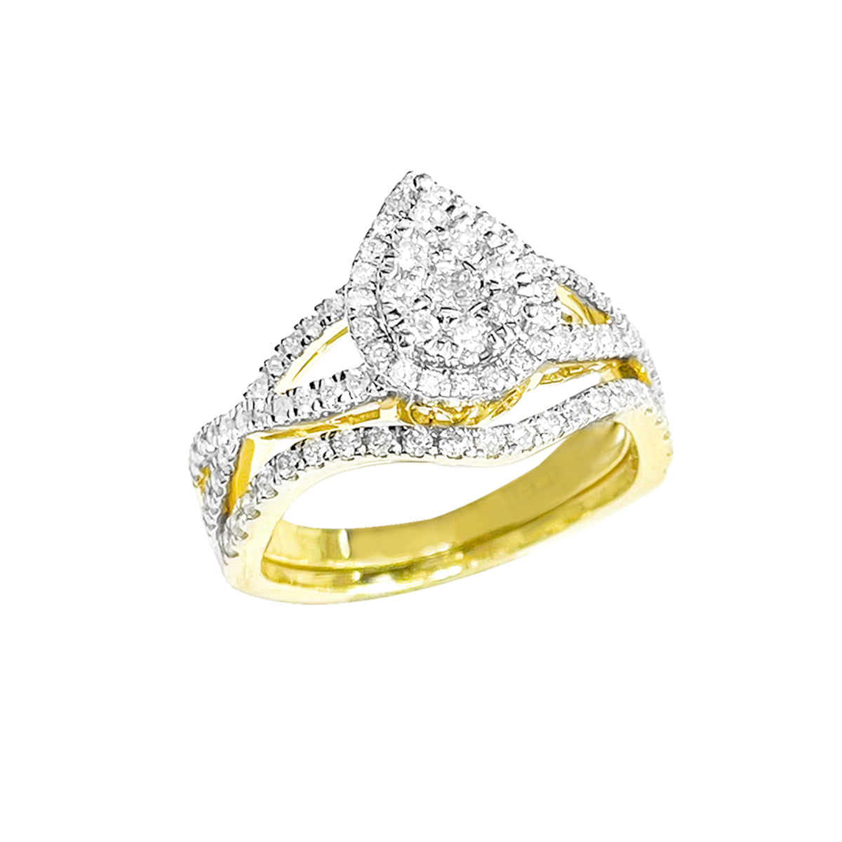 14K Bridal Set Yellow Gold 0.60CTW