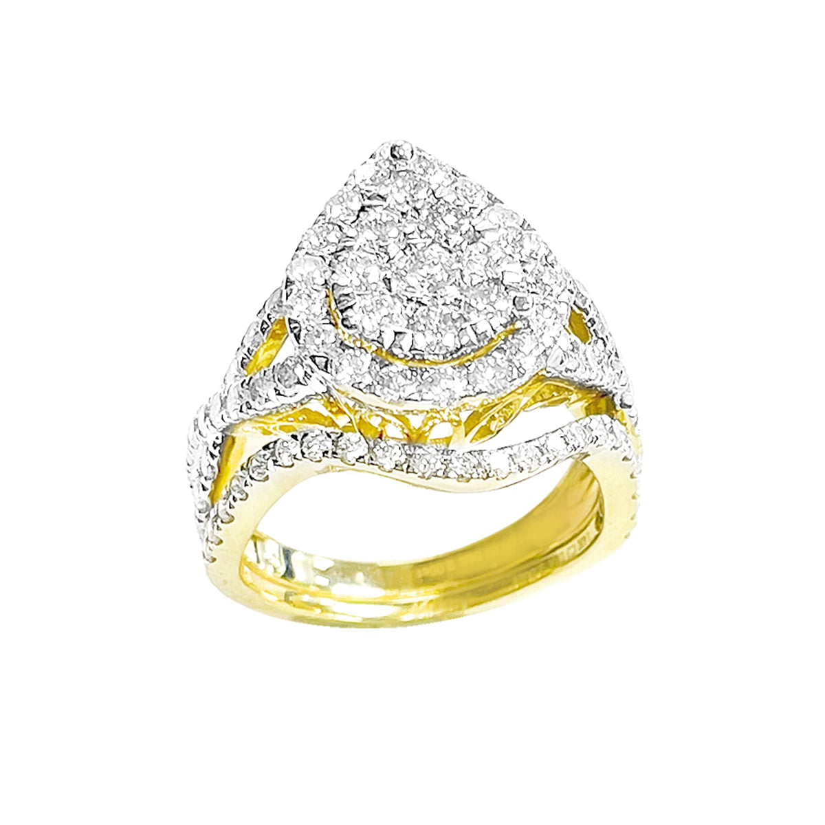 14K Bridal Set Yellow Gold 1.55CTW