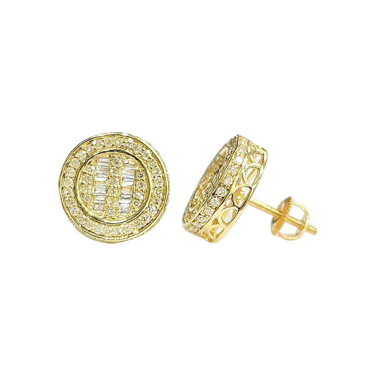 14K Earrings Yellow Gold 0.89CTW