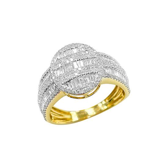 14K Men's Ring Yellow Gold 1.38CTW