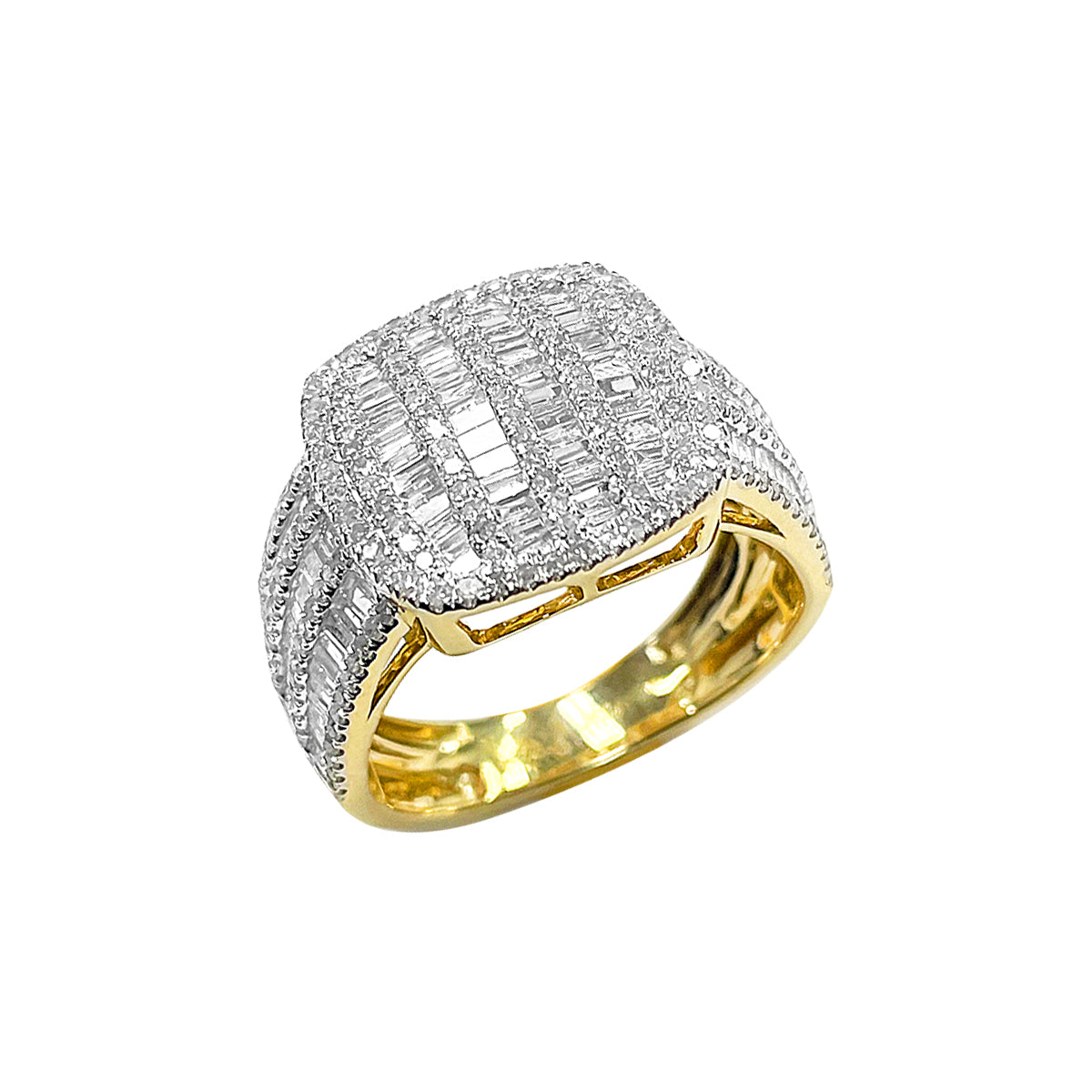 14K Men's Ring Yellow Gold 1.84CTW