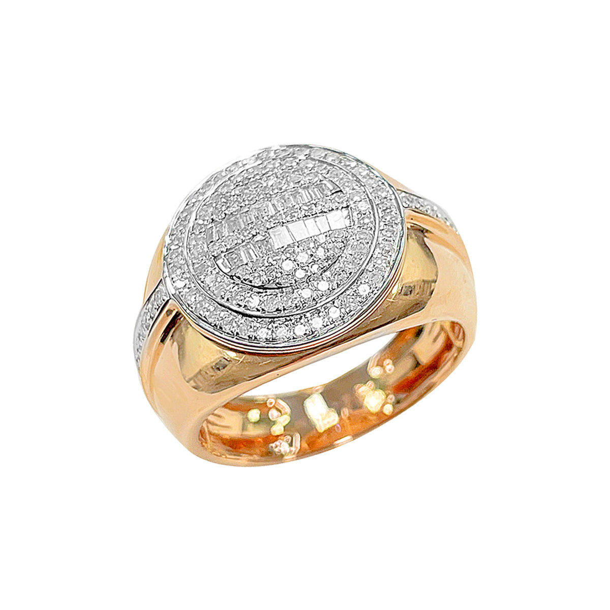 14K Men's Ring Rose Gold 0.74CTW