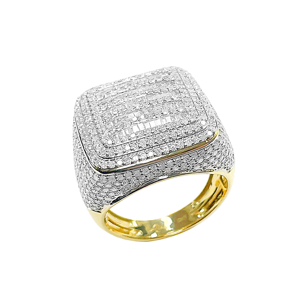 14K Men's Ring Yellow Gold 3.06CTW