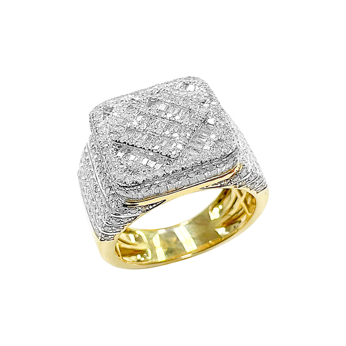 14K Men's Ring Yellow Gold 2.32CTW