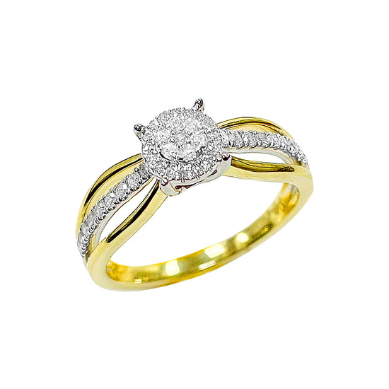 10K Ladies Ring Yellow Gold 0.22CTW