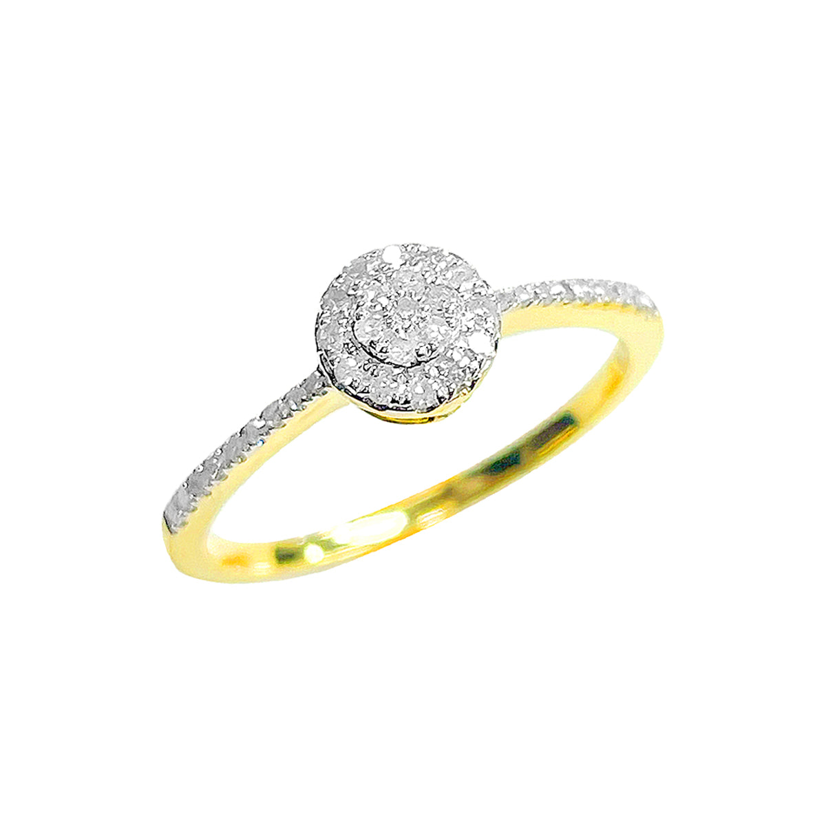 10K Ladies Ring Yellow Gold 0.18CTW