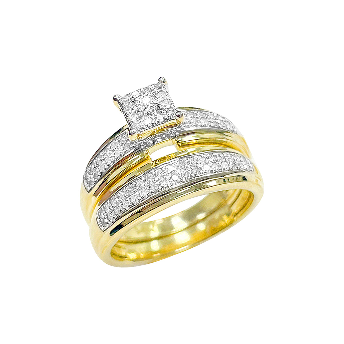 10K Bridal Set Yellow Gold 0.37CTW