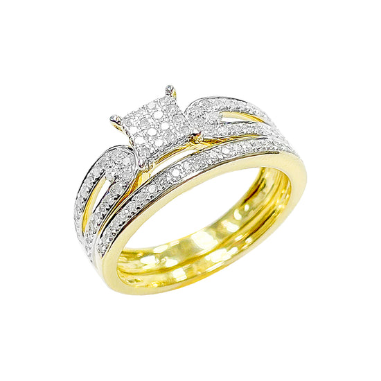 10K Bridal Set Yellow Gold 0.42CTW