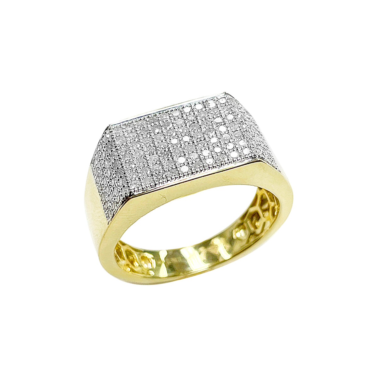 14K Men's Ring Yellow Gold 0.77CTW