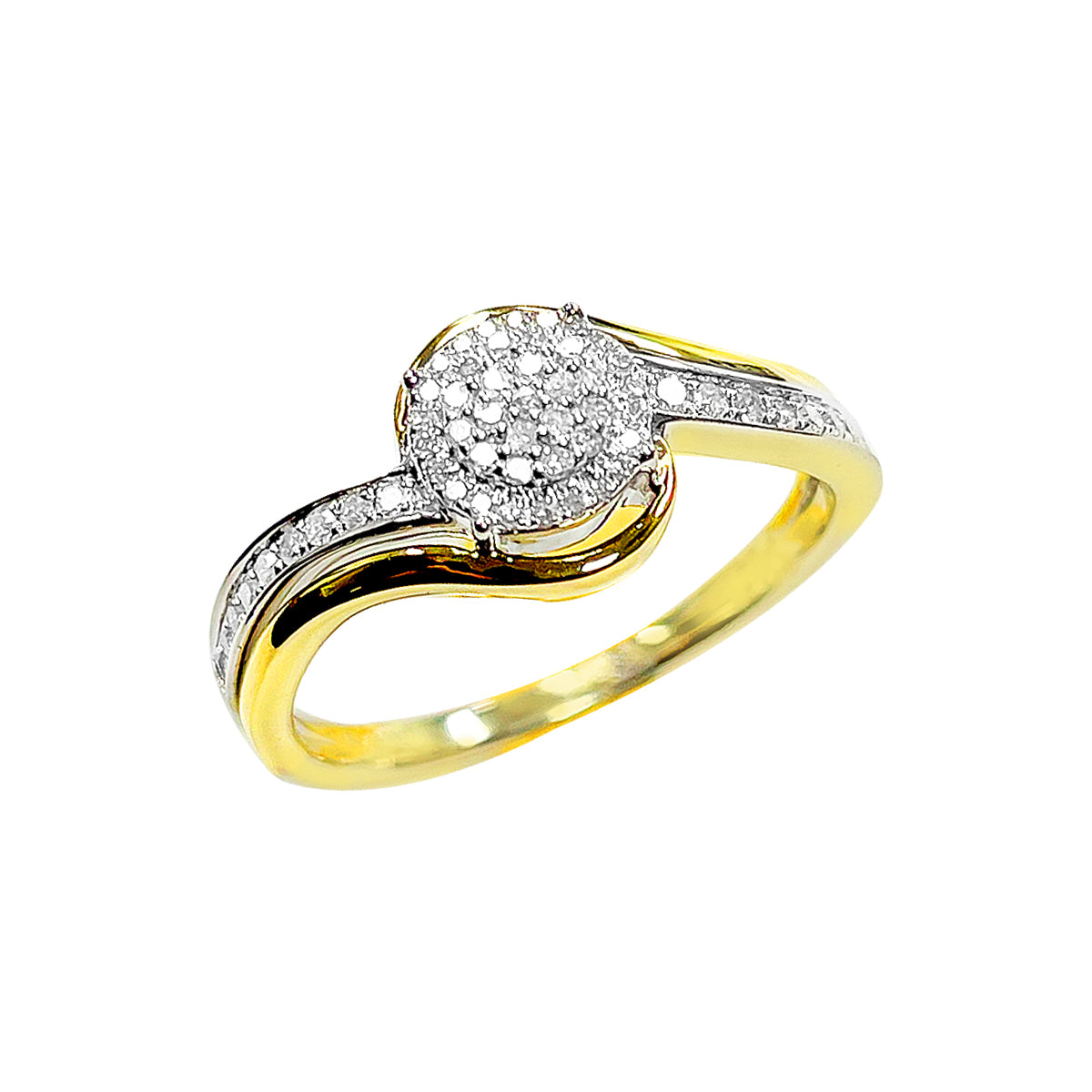 10K Ladies Ring Yellow Gold 0.20CTW