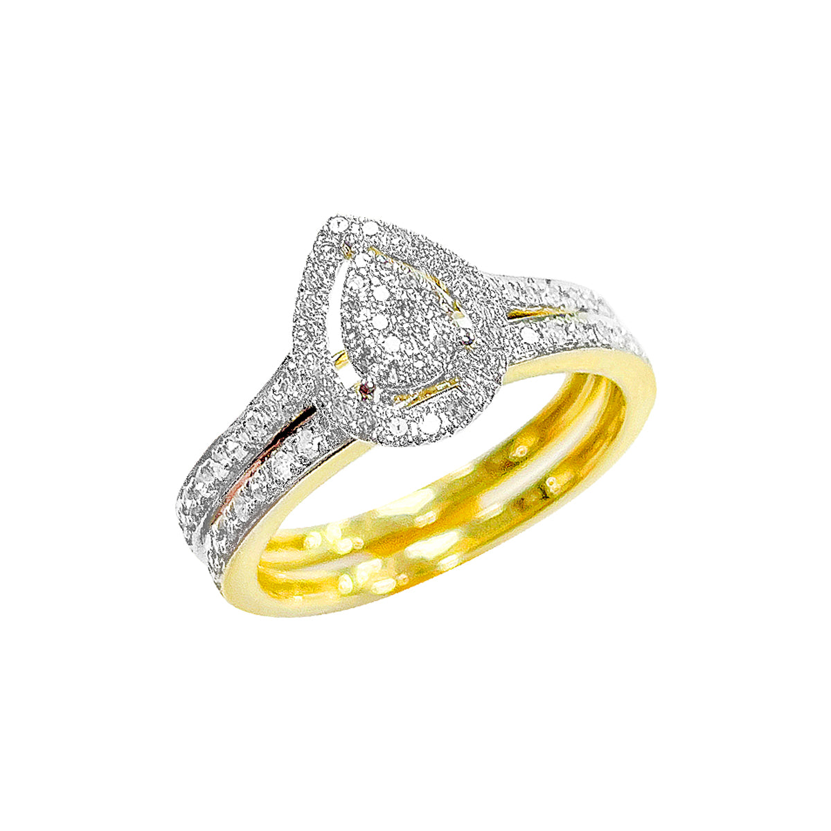 10K Bridal Set Yellow Gold 0.42CTW