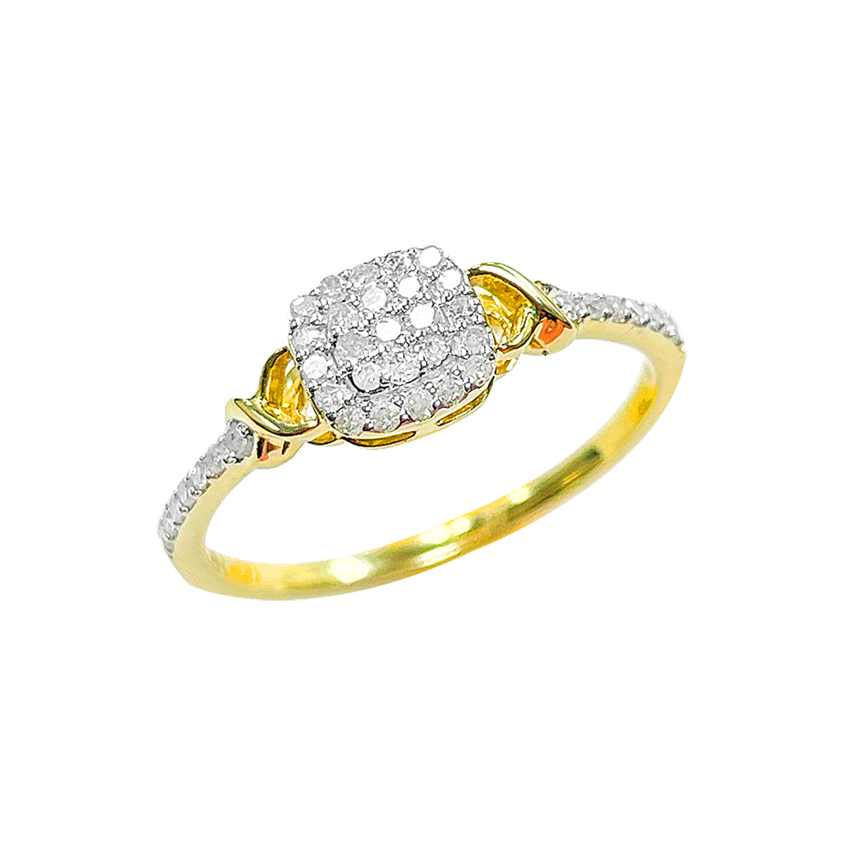 10K Ladies Ring Yellow Gold 0.19CTW