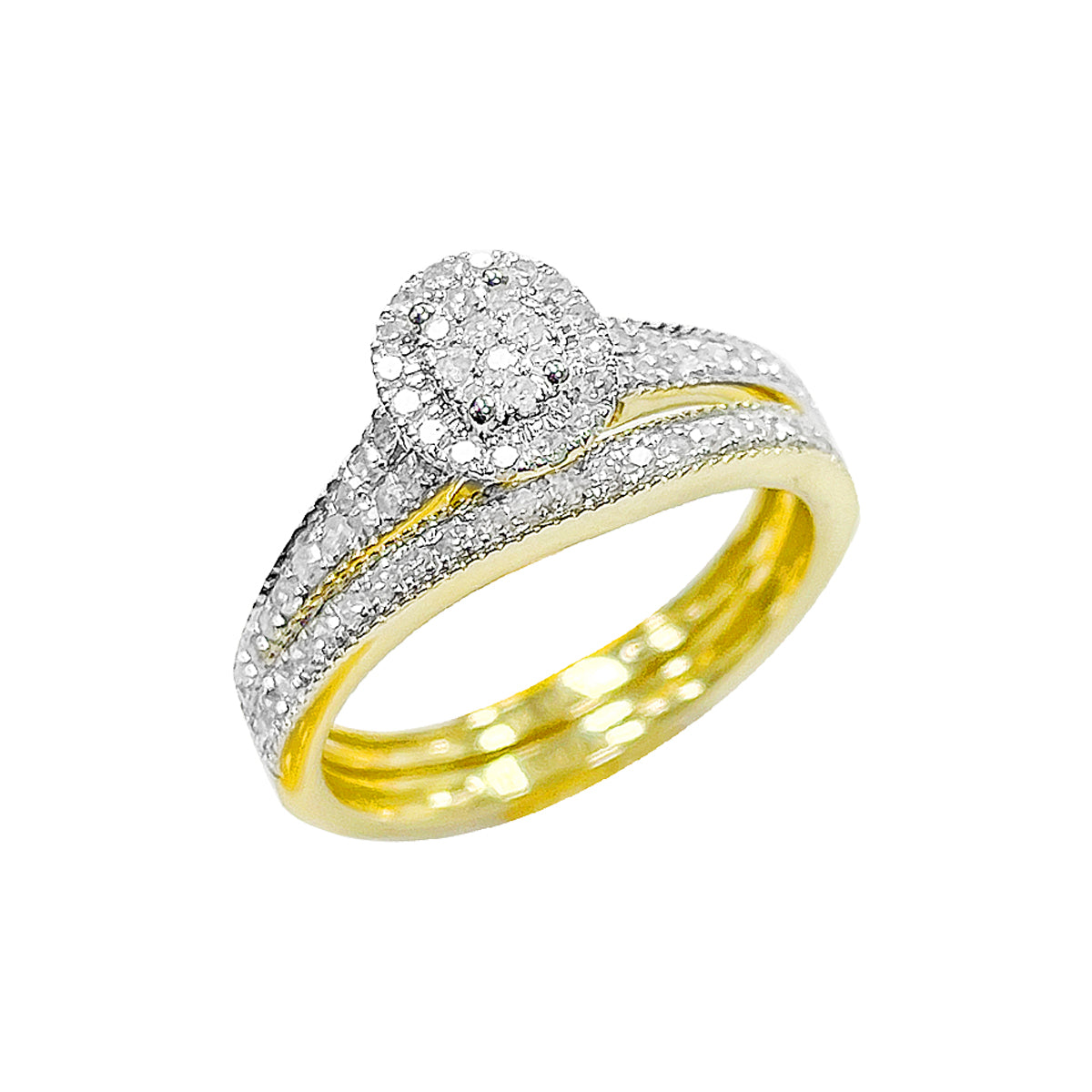 10K Bridal Set Yellow Gold 0.42CTW