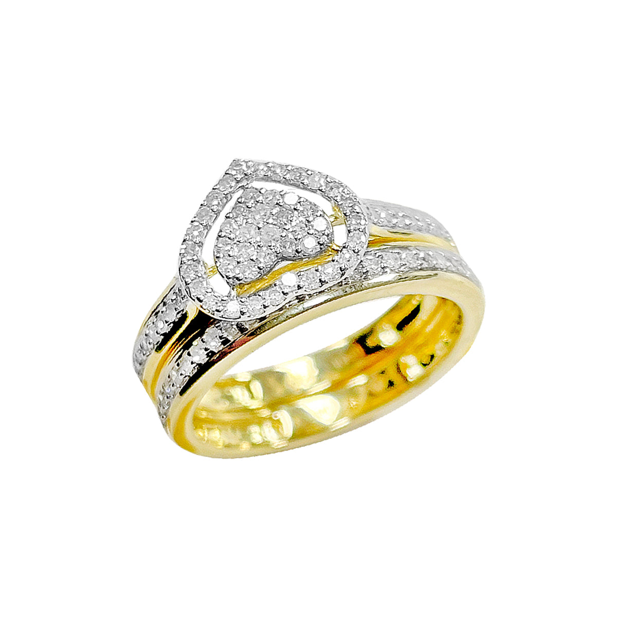 10K Bridal Set Yellow Gold 0.44CTW