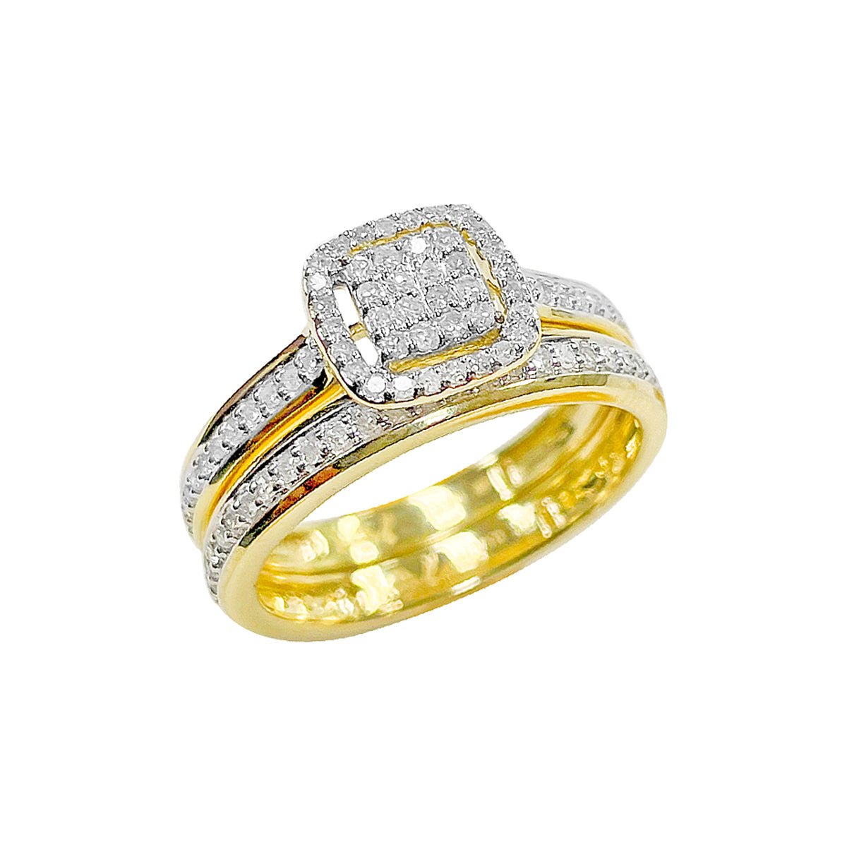 10K Bridal Set Yellow Gold 0.45CTW