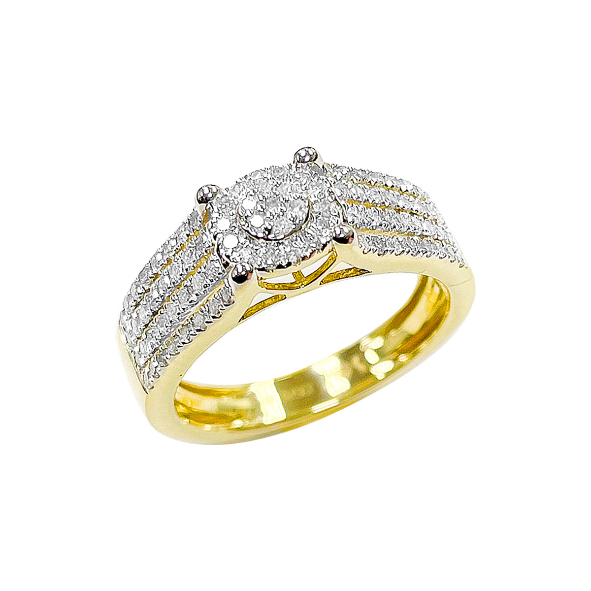 10K Ladies Ring Yellow Gold 0.44CTW