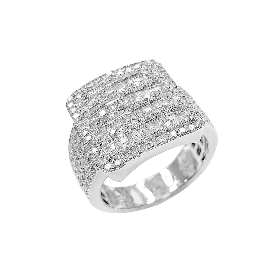 10K Men's Ring White Gold 2.11CTW