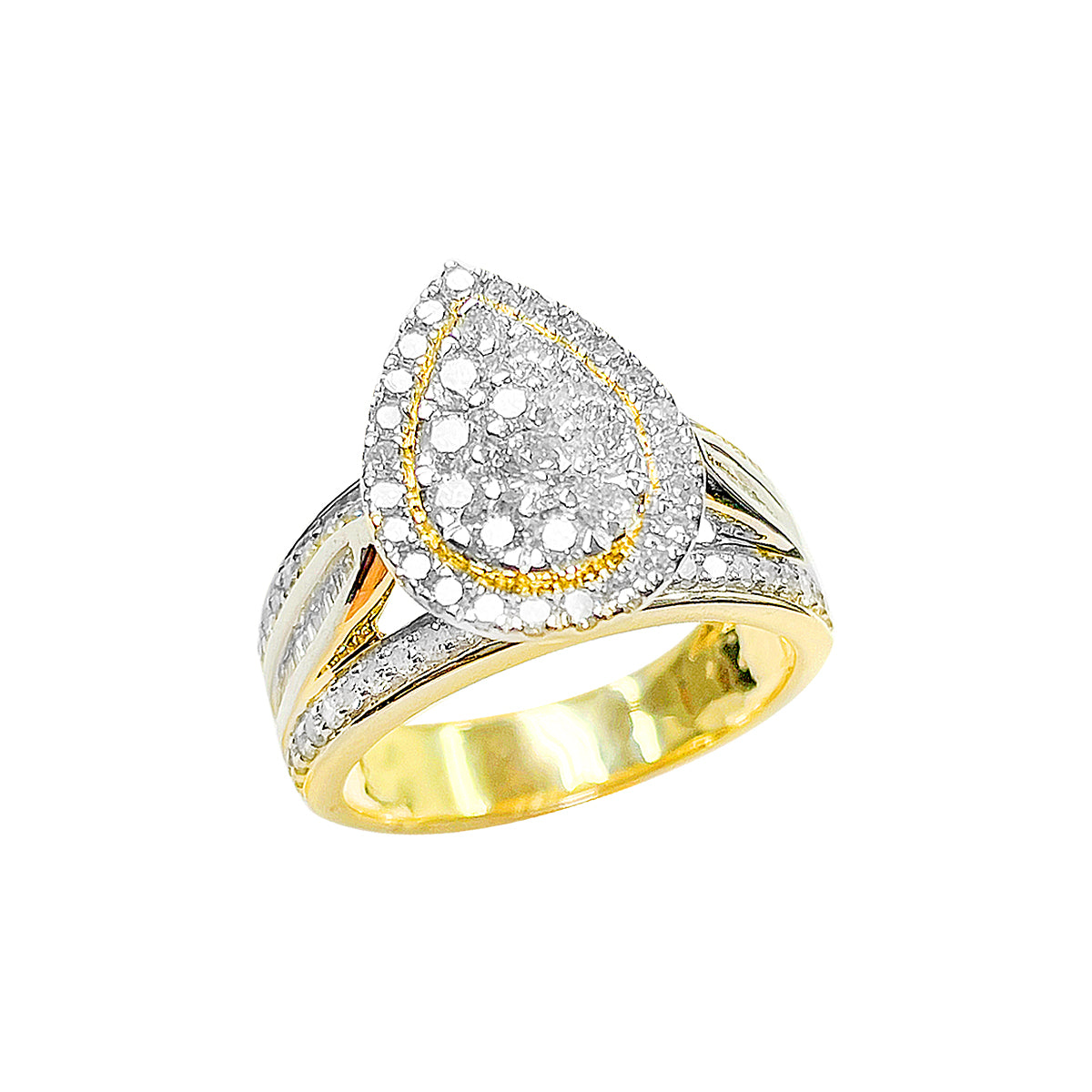 14K Ladies Ring Yellow Gold 1.35CTW