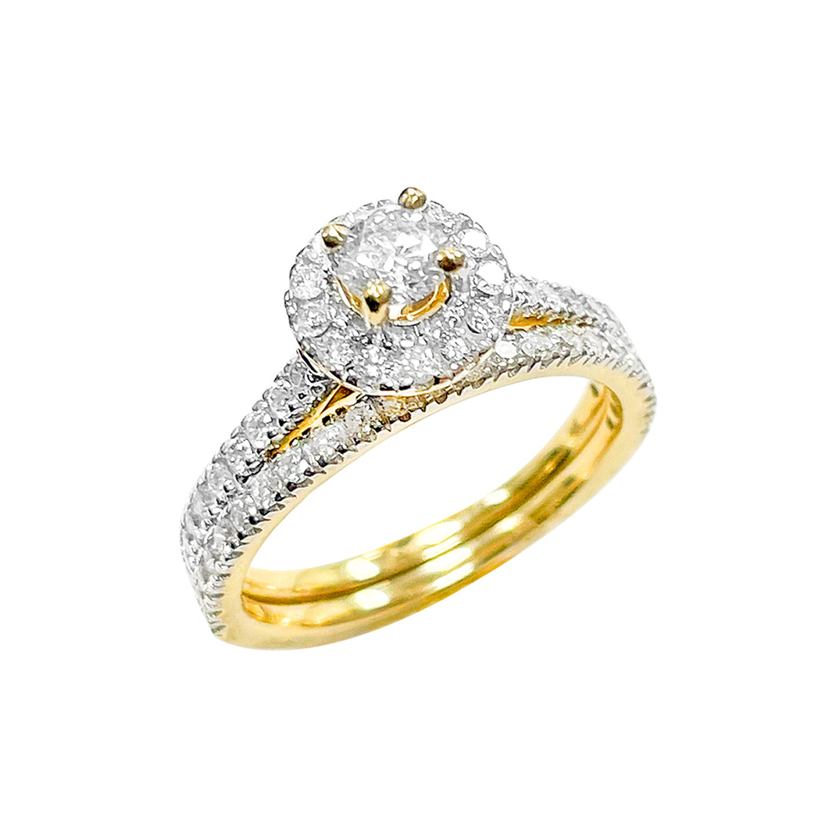 14K Bridal Set Yellow Gold 1.12CTW