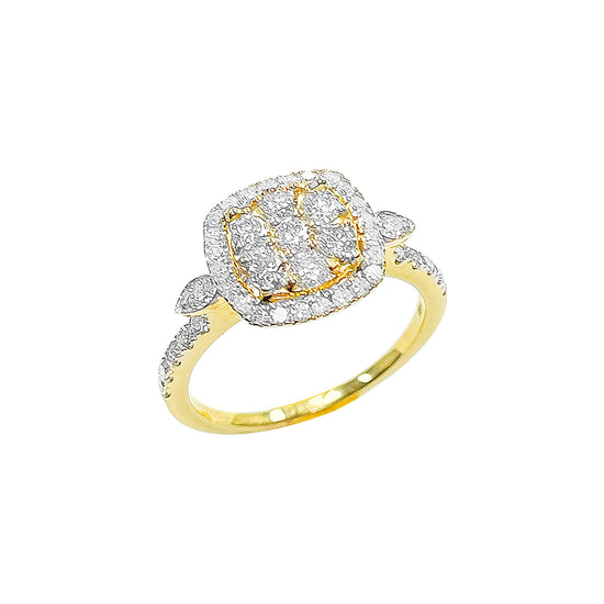 14K Ladies Ring Yellow Gold 1.10CTW