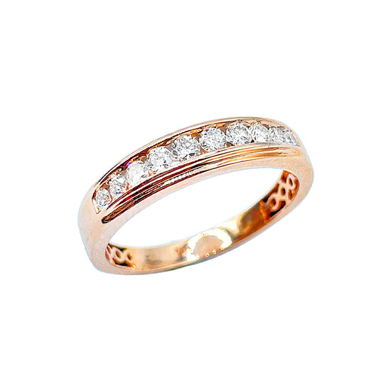 14K Men's Band Rose Gold 1.00CTW