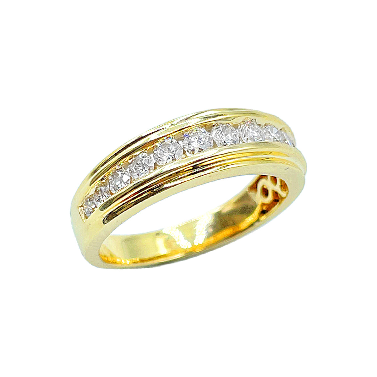 14K Men's Band Yellow Gold 1.00CTW