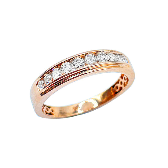 14K Men's Band Rose Gold 0.50CTW