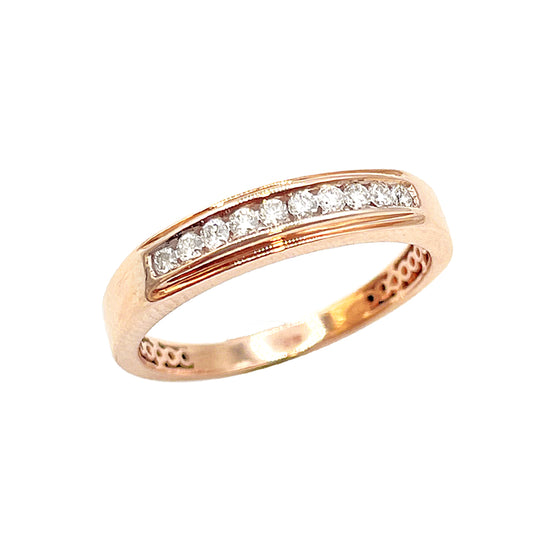 14K Men's Band Rose Gold 0.25CTW