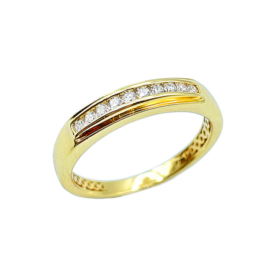 14K Men's Band Yellow Gold 0.25CTW