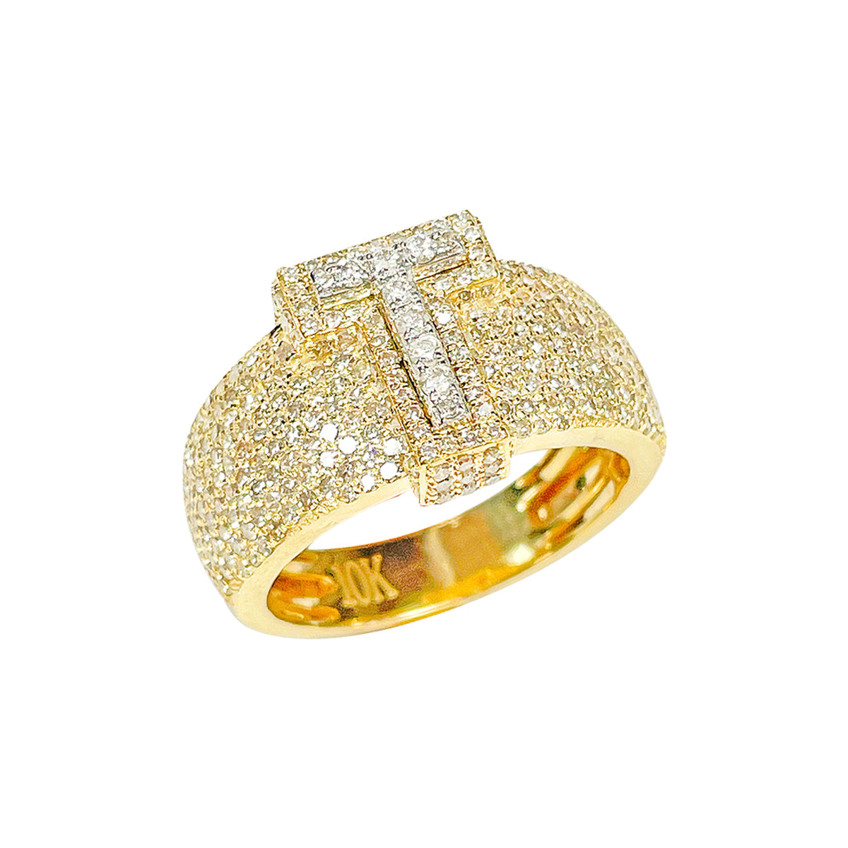 10K Men's Ring Yellow Gold 1.59CTW