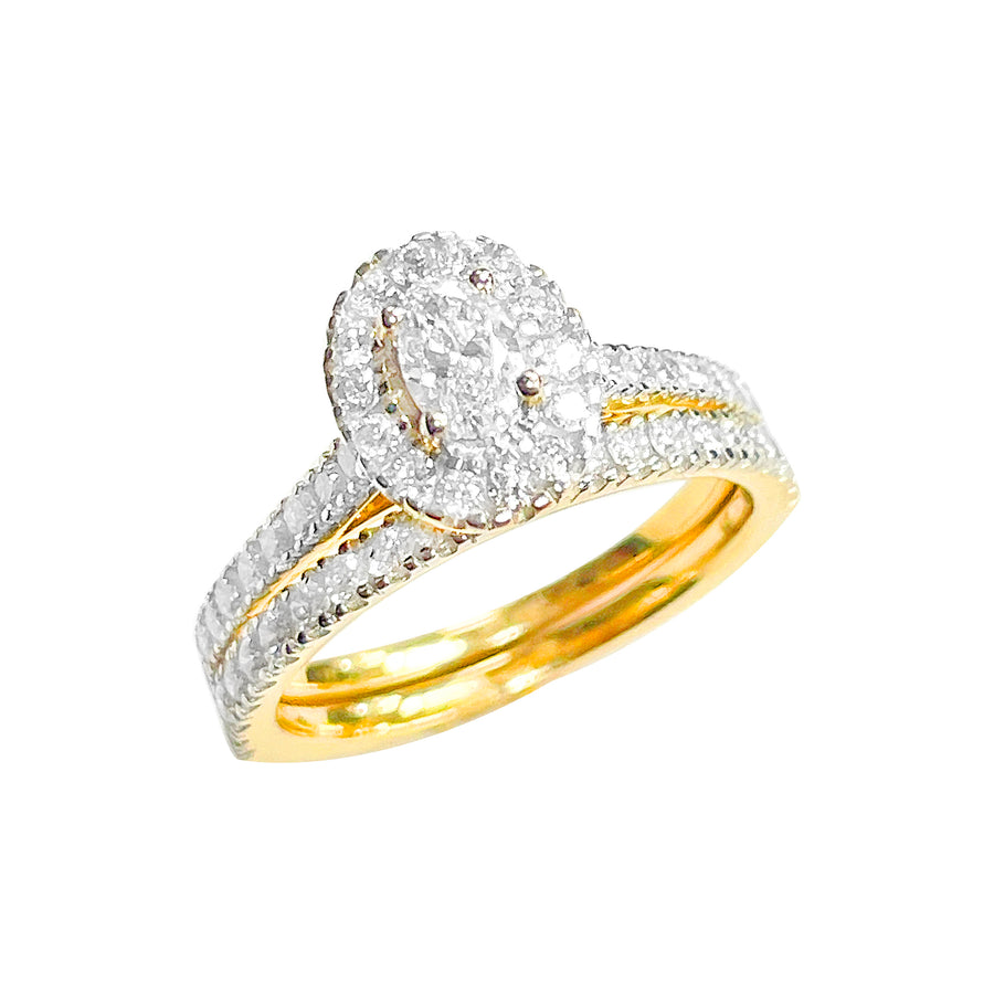 14K Bridal Set Yellow Gold 1.09CTW