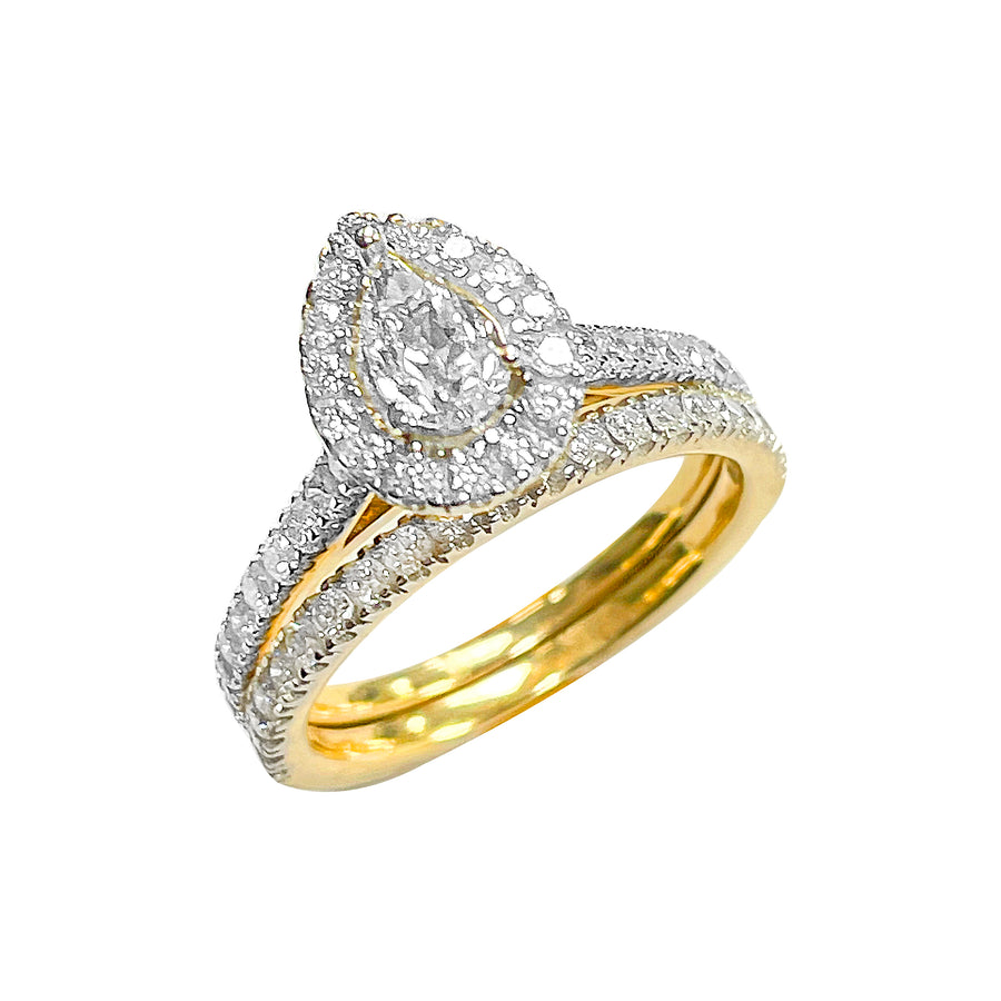 14K Bridal Set Yellow Gold 1.18CTW