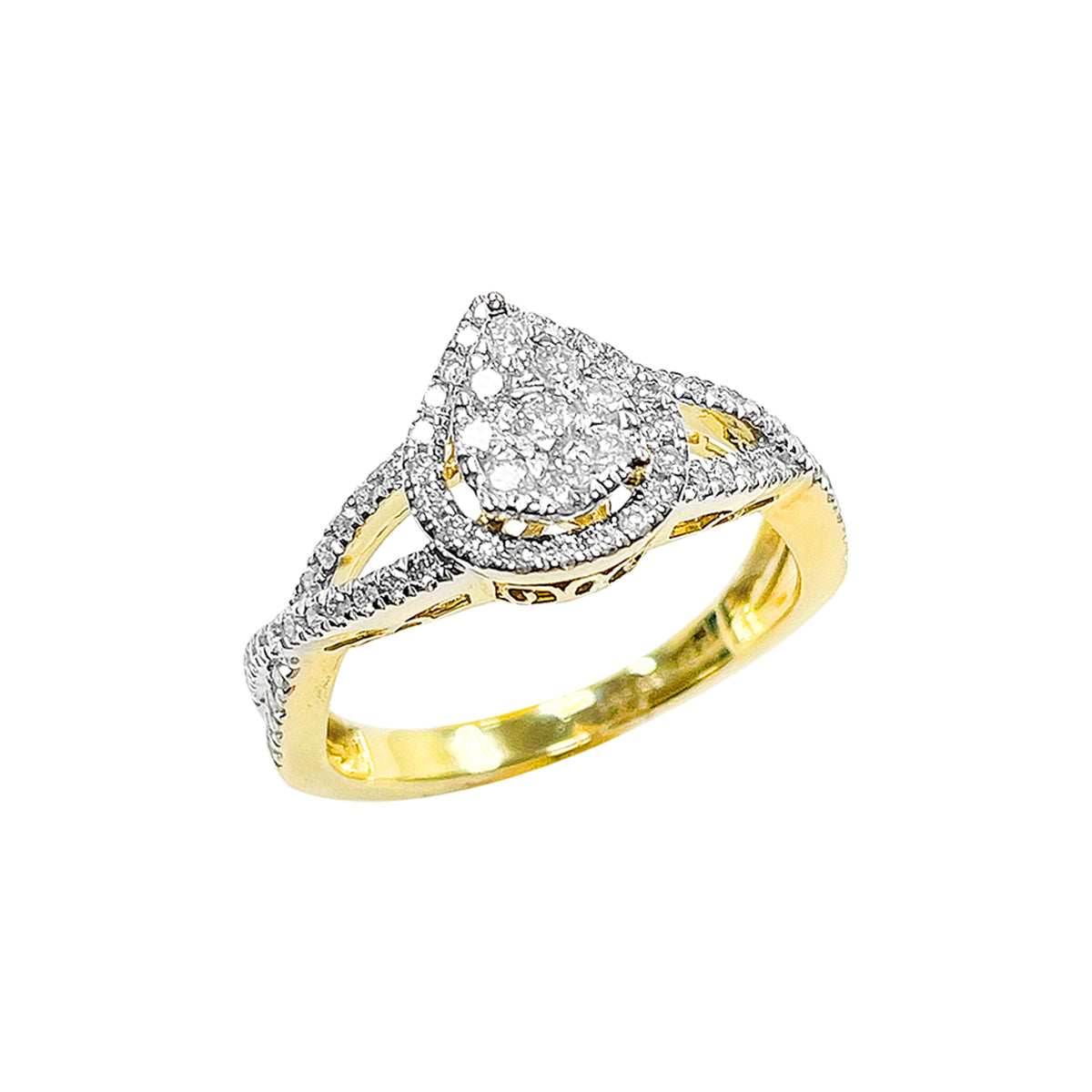 14K Ladies Ring Yellow Gold 0.50CTW