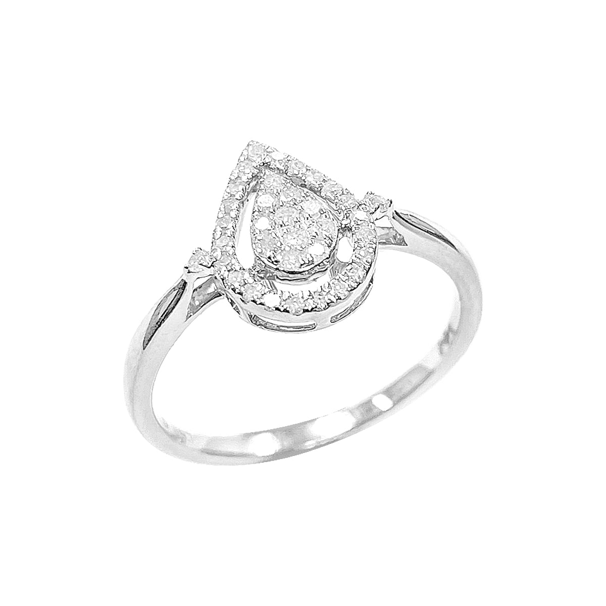 10K Ladies Ring White Gold 0.19CTW