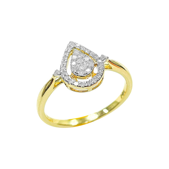 10K Ladies Ring Yellow Gold 0.19CTW