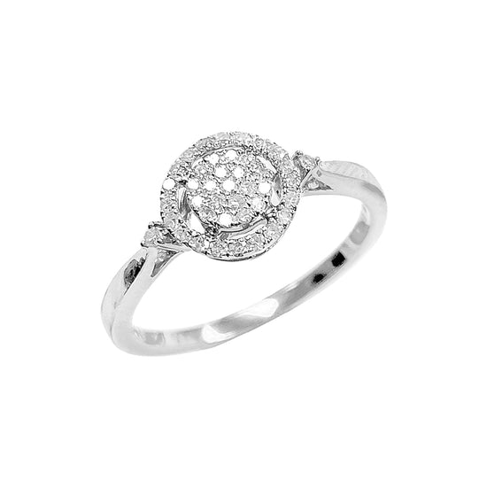 10K Ladies Ring White Gold 0.19CTW