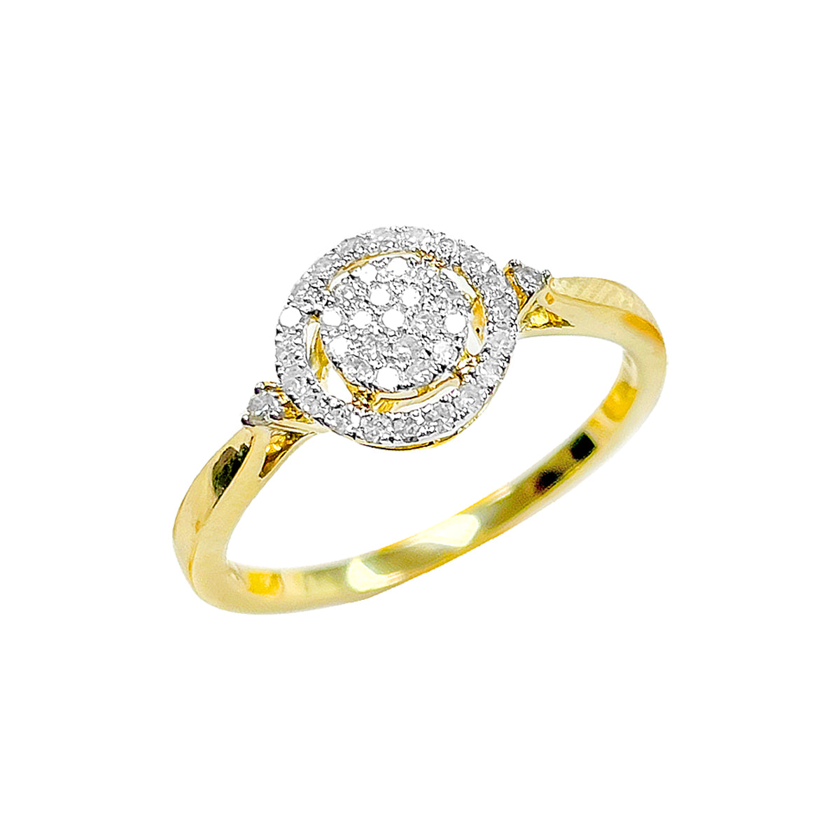 10K Ladies Ring Yellow Gold 0.18CTW